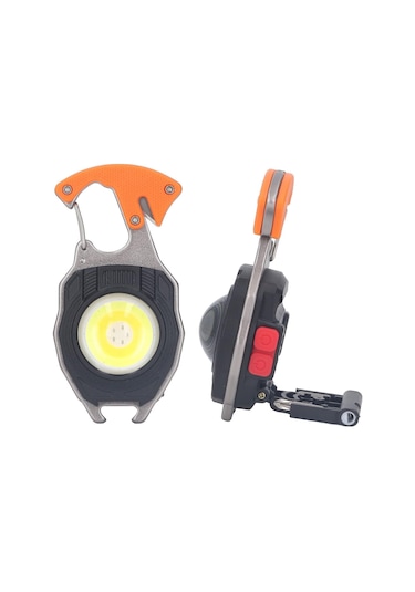 Mini Çalışma Işığı Çakmak Özellik Led Anahtarlık El Feneri Turuncu
