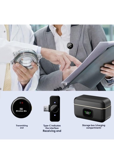 Kablosuz Lavalier Mikrofon Düğme Tipi Açık Hava Canlı Yayın