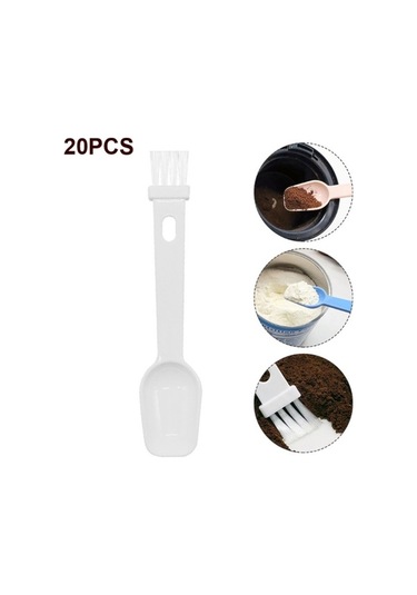 Dancemonkey Ölçekli 20 Adet Kahve Çekirdeği Değirmeni Temizleme Fırçası Beyaz White Hair - Pratik Temizleyici Set Beyaz