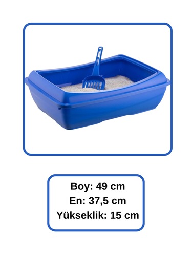 Vekorr Kedi Tuvaleti Kırılmaz Açık Evcil Hayvan Kum Kabı Kum Kürek