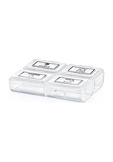 Ams Net 4 Öğün Günlük Hap İlaç Saklama Taşıma Kutusu İlaç Hatırlatıcı Beyaz