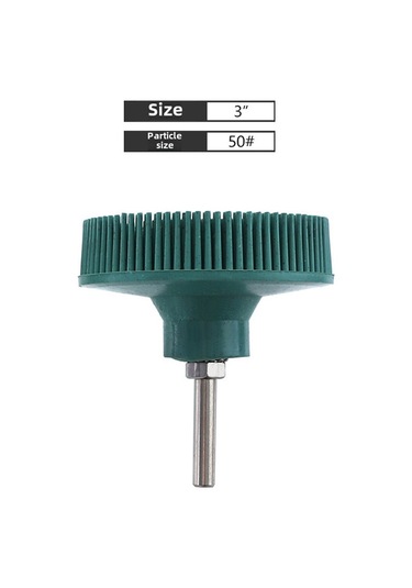 Mufunye Ruıtool 3 İnç Yeşil 50 Elektrik Matkap Fırçası - Pürüz Kaldırma, Parlatma Ve Taşlama İçin Zırh Kum Kauçuk Zımpara Fırçası