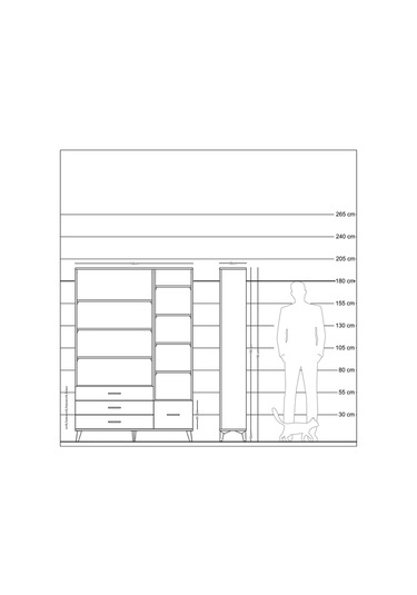 Arges Dolap 9 Raflı 4 Çekmeceli 132x30x195 Aytaşı-çam/antrasit Atlas Çam/antrasıt