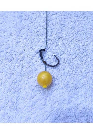 5 Adet Küspe'li 14 Mm Sarı Balköpüğü Boncuk'lu Sazan Rig Takımı