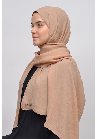 Altobeh Caz Krep Tesettür Kadın Şal - Koyu Bej
