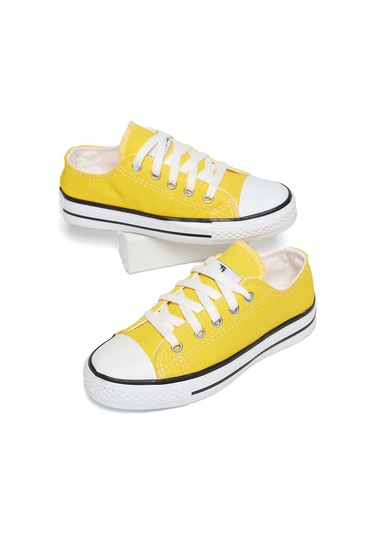 Rahat Kalip Bağcıklı Çocuk Unisex Sarı Spor Ayakkabı Tbh1427 Sarı