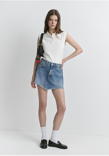 Mavi - Tiera Classic Denim Puslu Indigo Mavi Jean Etek 1310654-89730 Mavi