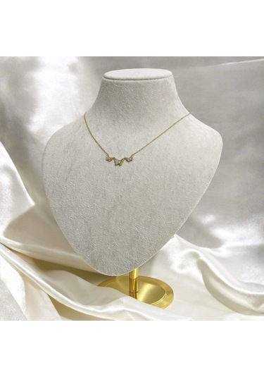 Butterfly Zirkon Kolye Gold Gold