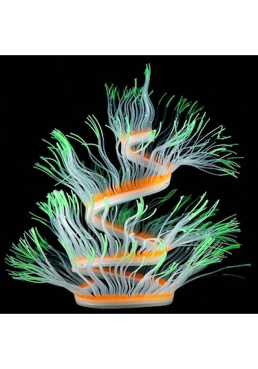 Sones Akvaryum Balık Tankı Peyzaj Dekorasyonu Silika Jel Simülasyon Yazılımı Mercan Floresan Anemon, Boyut: 100cm