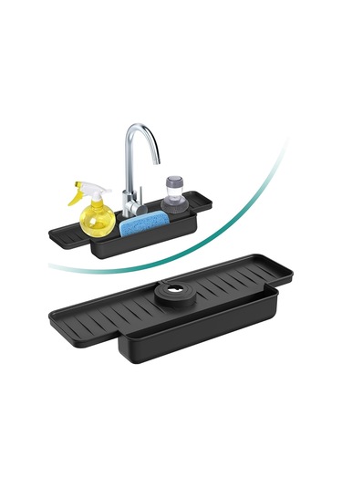 Silikon Musluk Sıçrama Koruyucu Mutfak Lavabo Sıçrama Koruyucu Siyah Siyah Çok Renkli