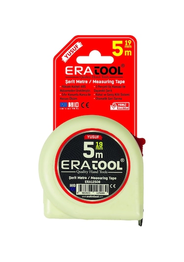 Şerit Metre 5 19mm - Beyaz Era12508 Yusuf Eratool