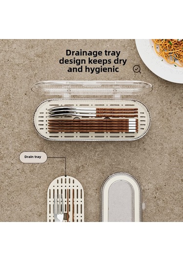 Mufunye Küçük Ev Aletleri Saklama Kutusu, Toz Engelleme Kapağı Ve Süzme Özelliği İle Cam Görünüm, Çubuk, Kaşık, Çatal Depolama Krem Beyaz Diğer