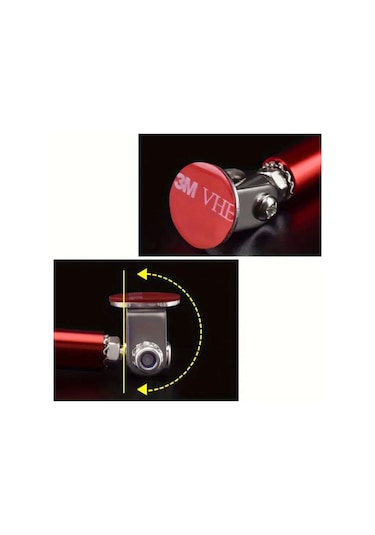 Araç Ön Tampon Ve Çamurluk Spoiler Dudak Ayırıcı Metal Kırmızı Vidalı Ve Yapıştırmalı Çubuk 20 Cm