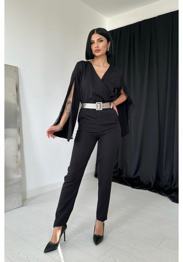 The İstanbul Siyah Yırtmaçlı Tulum Siyah