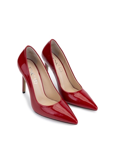 Tamer Tanca Kadın Hakiki Deri Kırmızı Rugan Topuklu Ayakkabı 1027 253 Bn Ayk Y25 Kırmızı Rgn Kırmızı