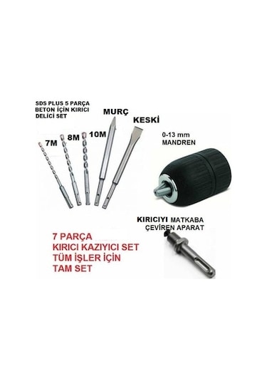 Sds-plus 7 Parça Kırıcı Delici Seti Geçmeli