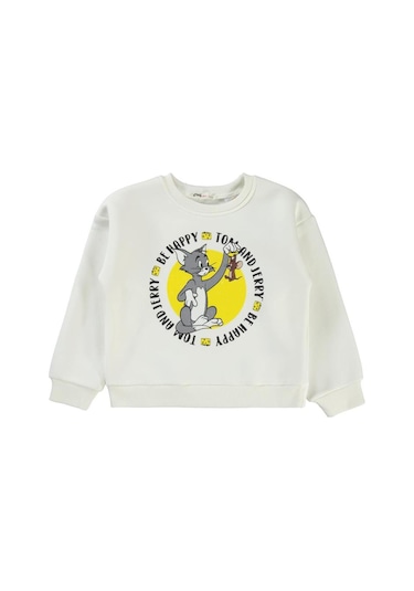Tom and Jerry 6-9 Yaş Sweatshirt Ekru