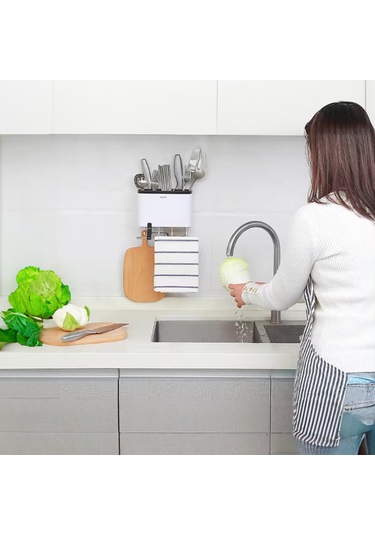 Ecoco Duvara Yapışkanlı Çatal Kaşık Bıçak Mutfak Düzenleyici