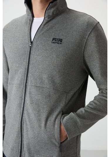 Tommy Life Bruce Gri - Lacivert Dik Yaka Erkek Eşofman Takım - 85200 Gri - Lacivert