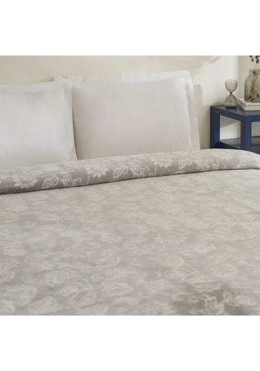 Karaca Home Glorinda Çift Kişilik Akrilik Battaniye Açık Gri Açık