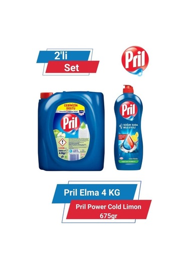 Pril Elma 4kg& Pril Power Cold Limon 675gr 2'li Set set-hnkdtj-5211-6160