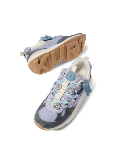 Kurt Geiger Kurt Runner Süet Lüks Tasarım Kadın Sneaker Mor