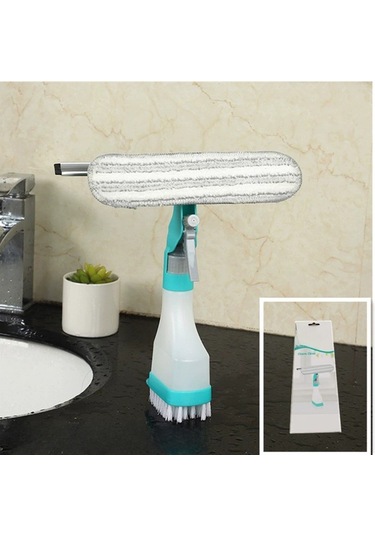 Reedark Ev İçi Kullanımlı Çift Taraflı Cam Temizleme Fırçası, Sprey Sulama, Sponge Ve Tarama Özellikli Dört İşlevli Temizlik Aleti Renkli Kutu Diğer