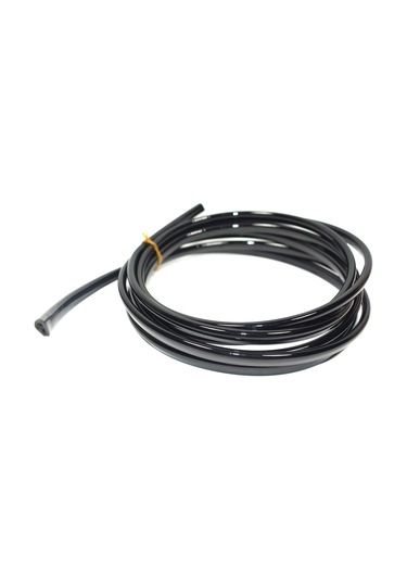 U Tip Geçmeli Şerit Piano Black Siyah İnce 3 Metre