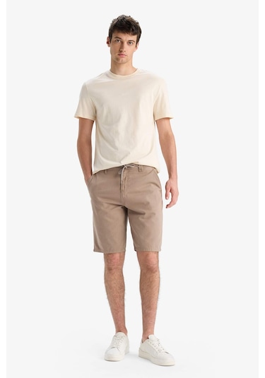 DeFacto Regular Fit Düz Paça Gabardin Bermuda Şort C5397AX25SMBG73