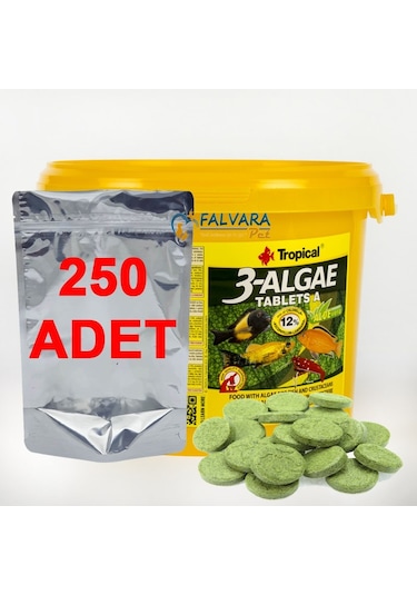 250 Adet Tropical 3-Algae Tablets A Kovadan Bölme Tablet Balık Ye