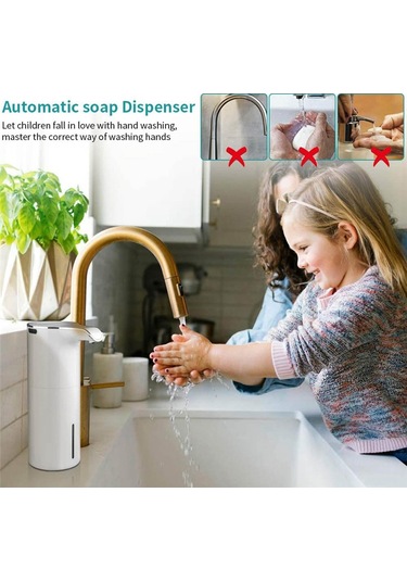 Xiaaokeji Elektrikli Sıvı Sabunluk Su Geçirmez Ayarlanabilir Hacim 450ml Beyaz