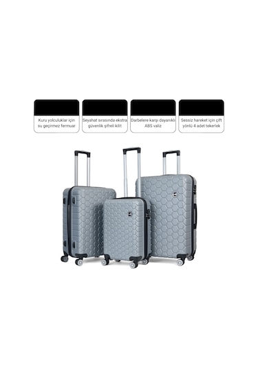 Reymond Luggage Altıgen Abs Seyahat Valizi, Kabin Boy Siyah