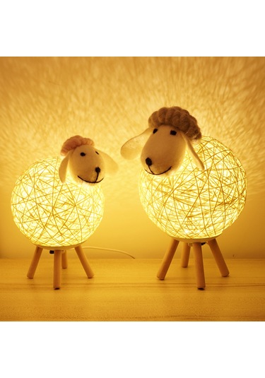 Jeehugo Küçük Kuzu Figürlü Usb Şarjlı 3w Işık, Pembe Renk, Dimmable Ve Zamanlayıcı Seçenekli Uyku Lambası Orta Boy Pembe