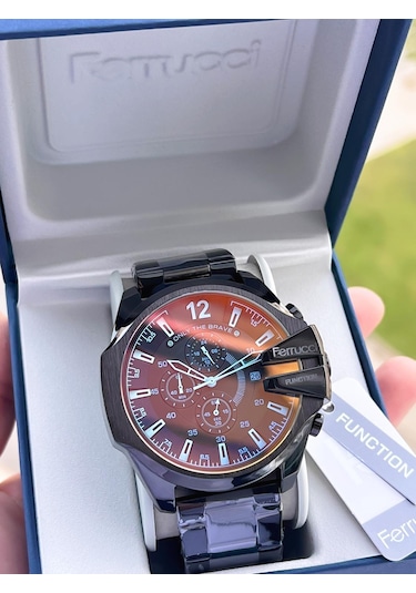 Ferrucci Diesel Kasa Çelik Kordon İç Kadran Özellikleri Aktif 2 Yıl Garantili Erkek Kol Saati E.fc05 Siyah