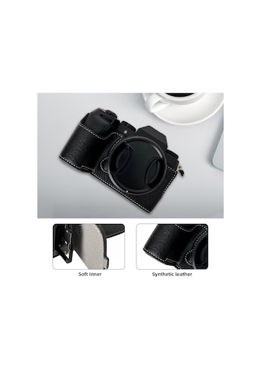 Jeemson Fujifilm Xs20 Kamera İçin Siyah Sentetik Deri Çantası, Askılı Kayışlı Korumalı Kılıf Gri