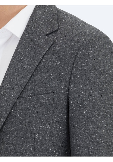 Kip Gri Mikro Modern Fit %100 Yün Ceket Gri