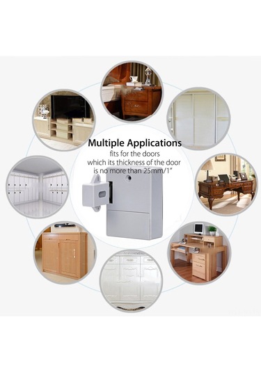 Skycity Akıllı Gizli Kilit - Çekmece Dolap Kapısı İçin Kablosuz Sensörlü, Delme Yok, Mavi Kartlı, Pil Dahil Değil Diğer