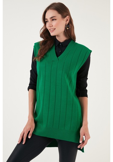 Lela V Yaka Arkası Uzun Triko Bayan Süveter 4616088Y Benetton