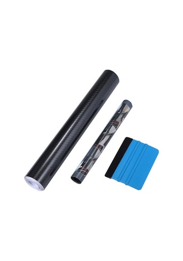 Novahub Araba 6d Siyah Karbon Fiber Sticker, 300x3000mm, Parlak Vinil Film Sarma