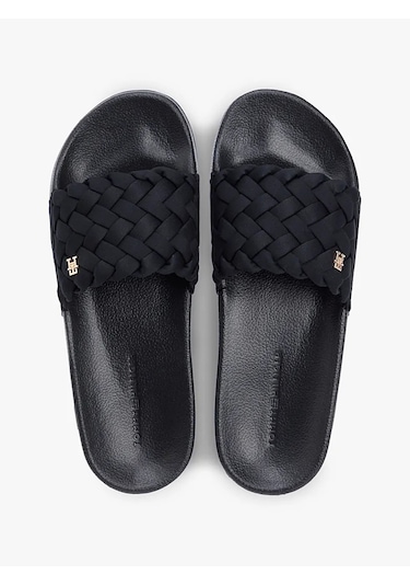 Tommy Hilfiger Th Braıded Pool Slıde Kadın Siyah - Fw0fw09203
