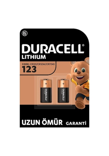 Duracell Yüksek Güçlü  (CR123 / CR123A / CR17345) Lityum 123 Pil 3V