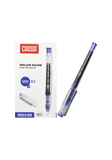 Cassa 2023 İğne Uçlu Roller Kalem 0.5 Mavi 12 Adet