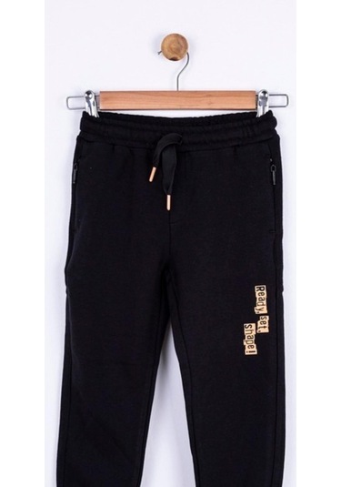 Erkek Çocuk Beli Paçası Lastikli Pamuklu Shape Eşofman Altı-13391-siyah