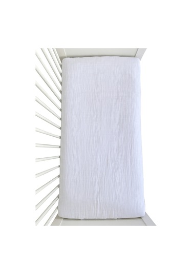 4 Katlı Müslin Bebek Nevresim Takımı Uyku Seti %100pamuk Beyaz