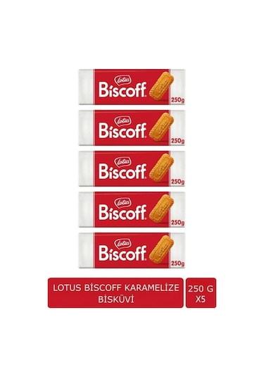 Lotus Biscoff Karamelize Bisküvi 250 Gr X 5 Li Paket Lotus Biscoff Original