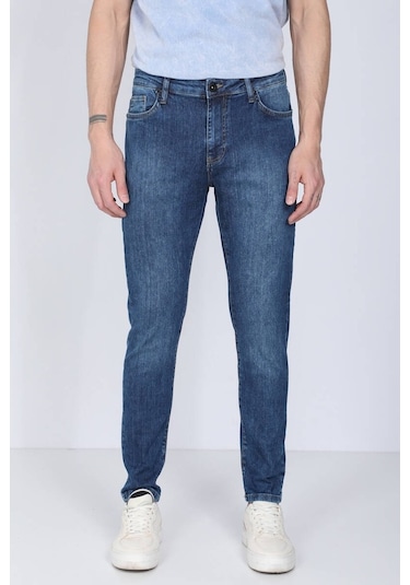 Erkek Mavi Straight Fit Jean Pantolon