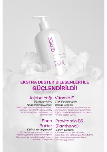 Lavanta Yağı Masaj Sütü 250 Ml Ve Nemlendirici Aromaterapi Bakımı