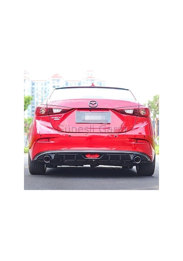 Mazda 3 Uyumlu Çift Çıkış Difüzör Parlak Siyah Difizör Plastik 2014 2015 2016 2017 2018 2019