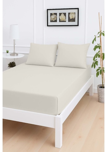 Mirava Premium %100 Pamuk Penye Lastikli Tek Kişilik Çarşaf Takımı 1 Yastık Kılıfı Dahil Açık Gri 100x200cm Açık Gri