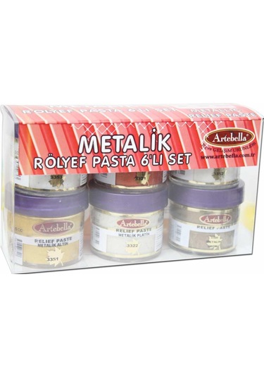 Artebella Metalik Rölyef Pasta ARPM0001 50 cc 6'Lı Set-1